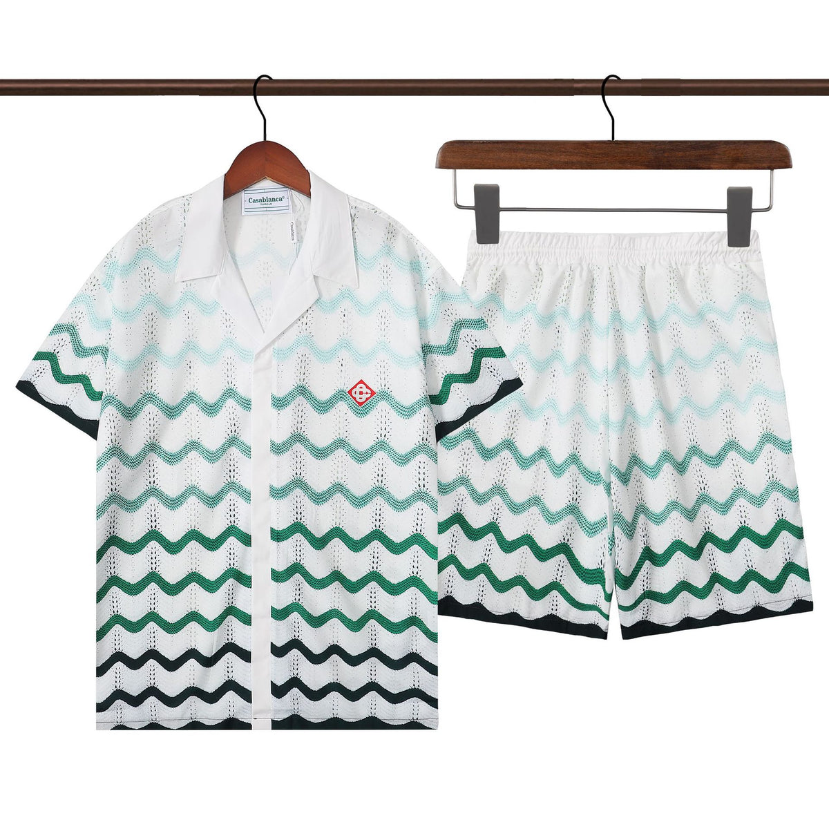 Amiri and Casa Blanca Collared shirt and shorts set
