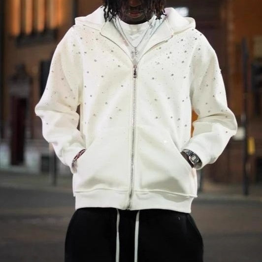 Rhinestone graphic hoodie