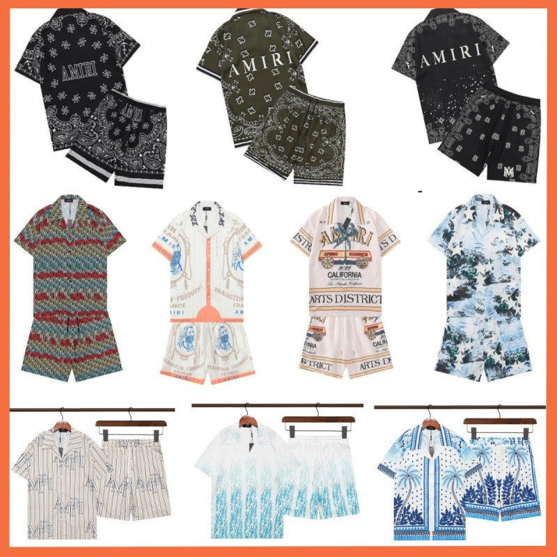 Amiri Collared shirt and shorts set