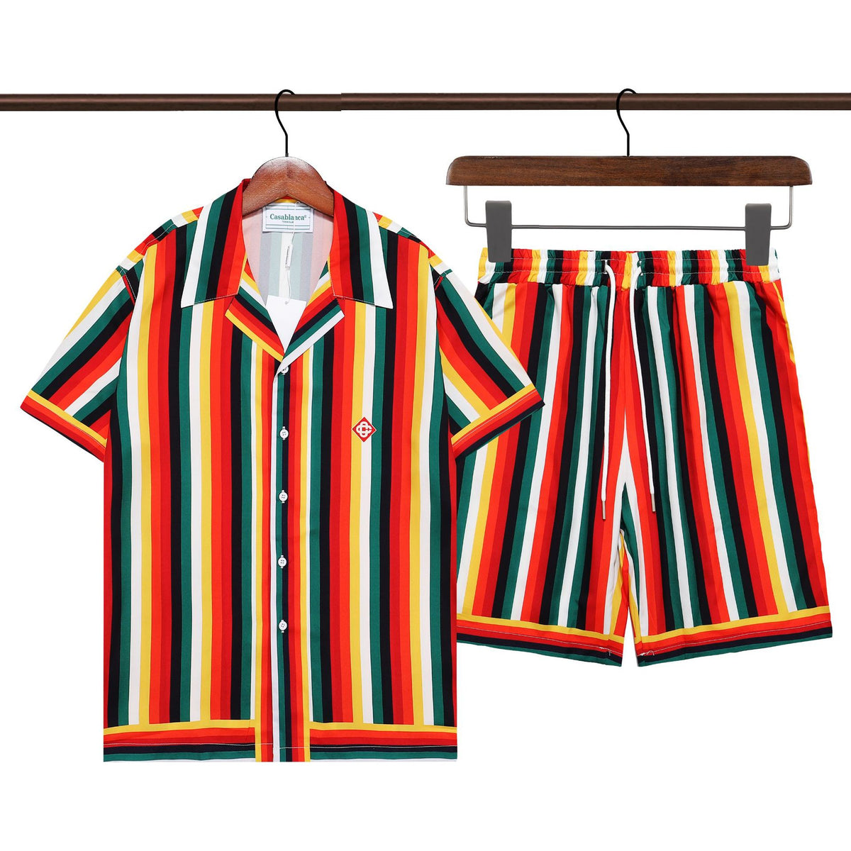 Amiri and Casa Blanca Collared shirt and shorts set