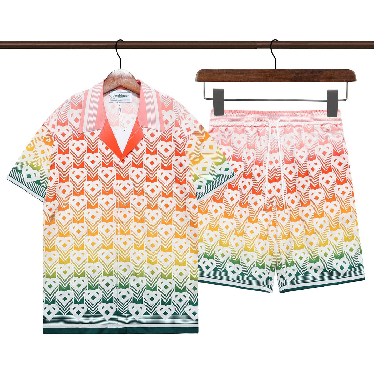 Amiri and Casa Blanca Collared shirt and shorts set