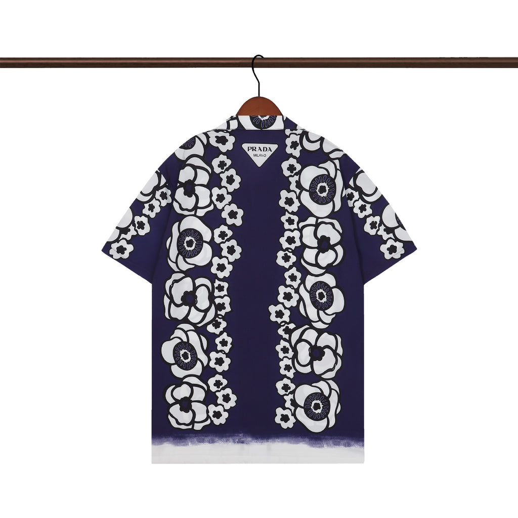Prada and Versace Collared shirt and shorts set