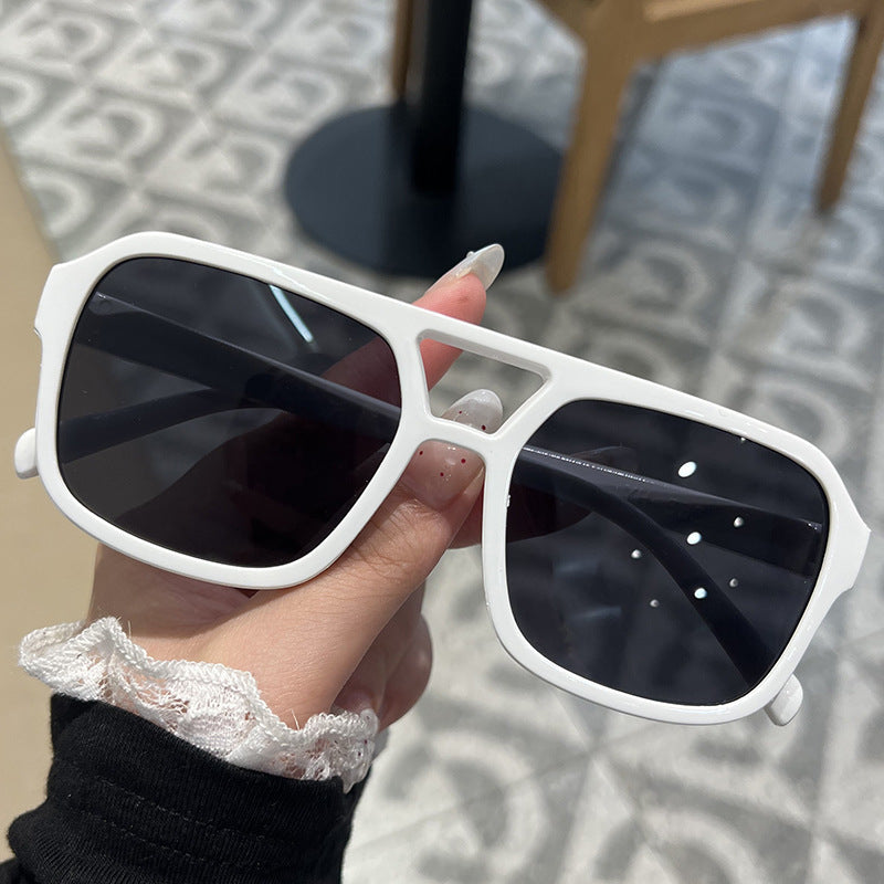Oversized double bridge sunglasses