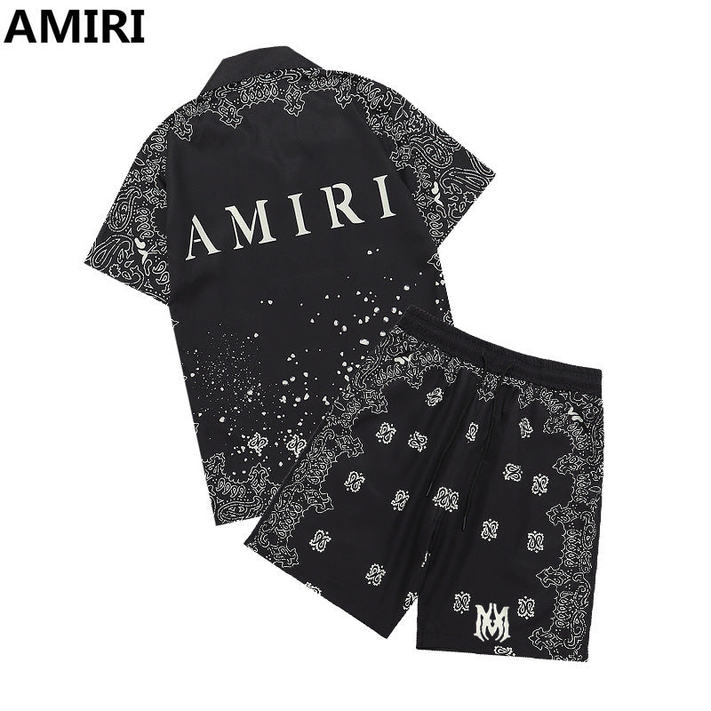 Amiri Collared shirt and shorts set