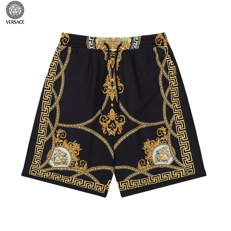 Prada and Versace Collared shirt and shorts set