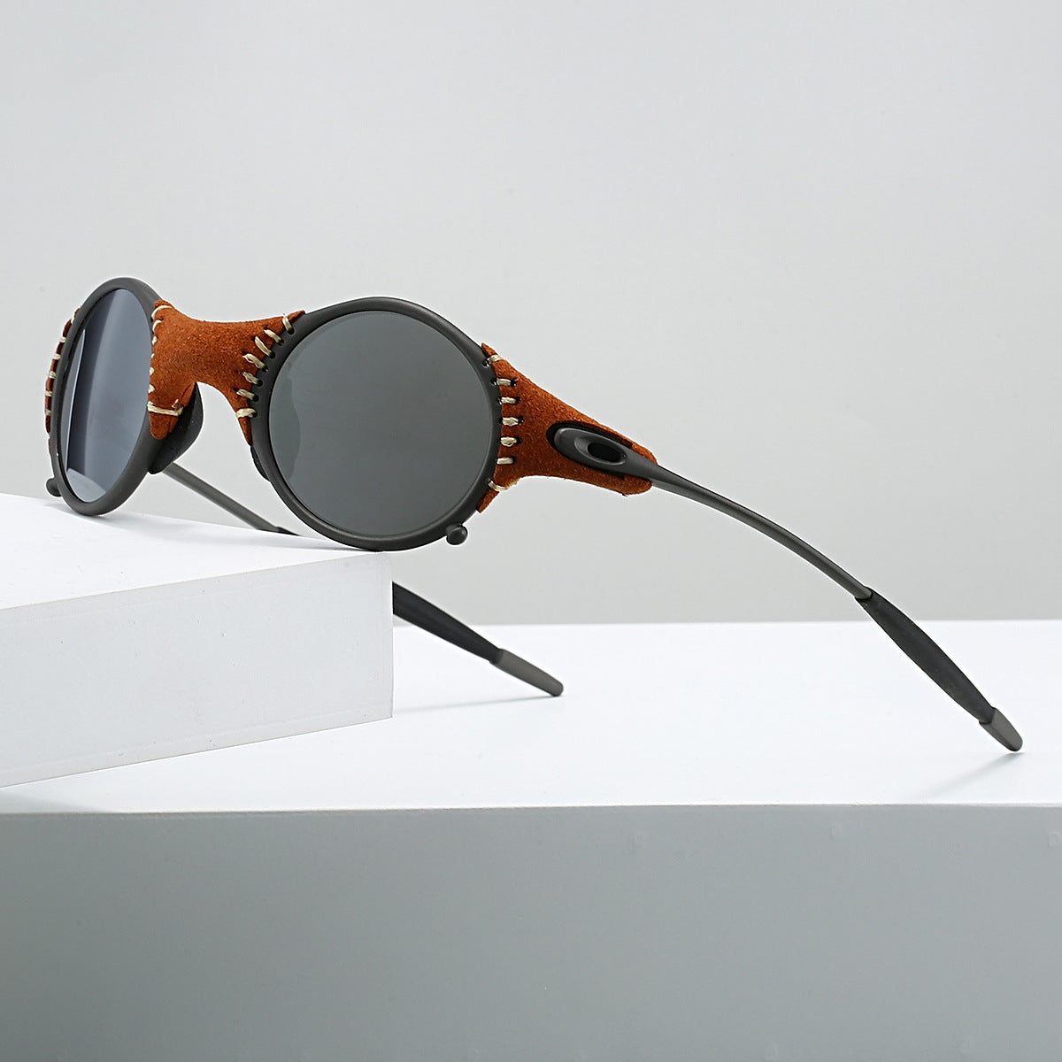 Stitched suede streampunk shades