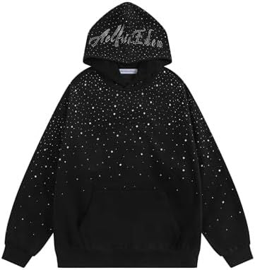 Rhinestone graphic hoodie