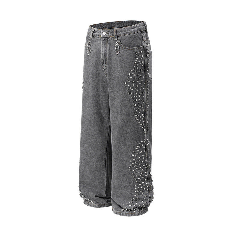Denim shorts and jeans with sparkling rhinestones