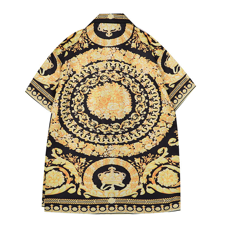 Prada and Versace Collared shirt and shorts set