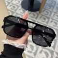 Oversized double bridge sunglasses
