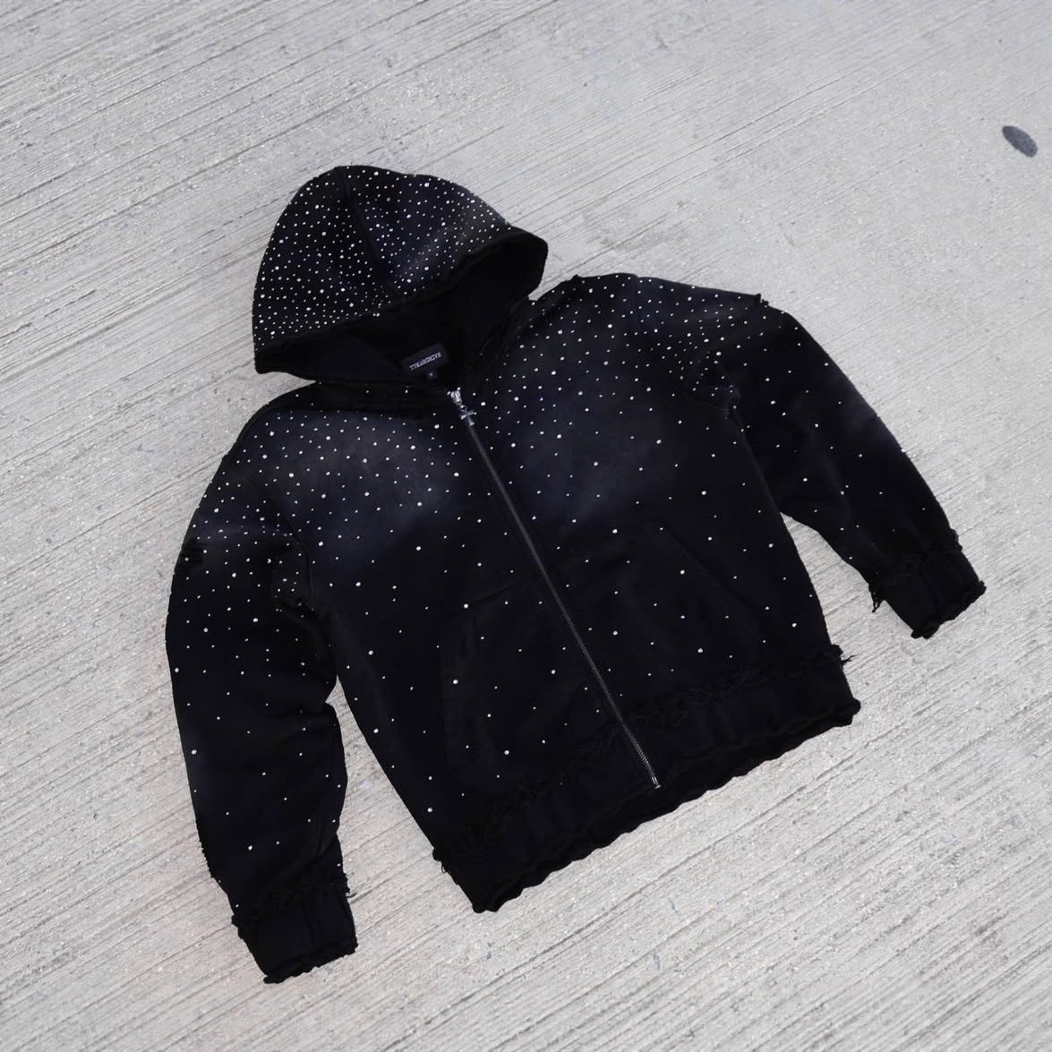 Mens Star Print Hooded Sweatshirt