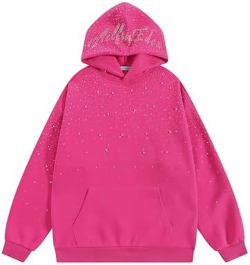 Rhinestone graphic hoodie