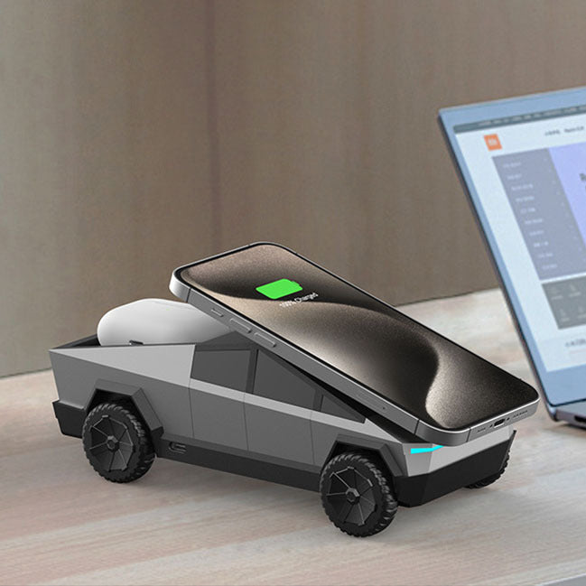 Cybertuck Inspired 3 in 1 wireless charging dock for iphone, Apple Watch & Airpods