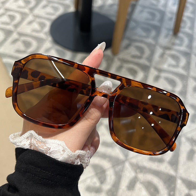Oversized double bridge sunglasses