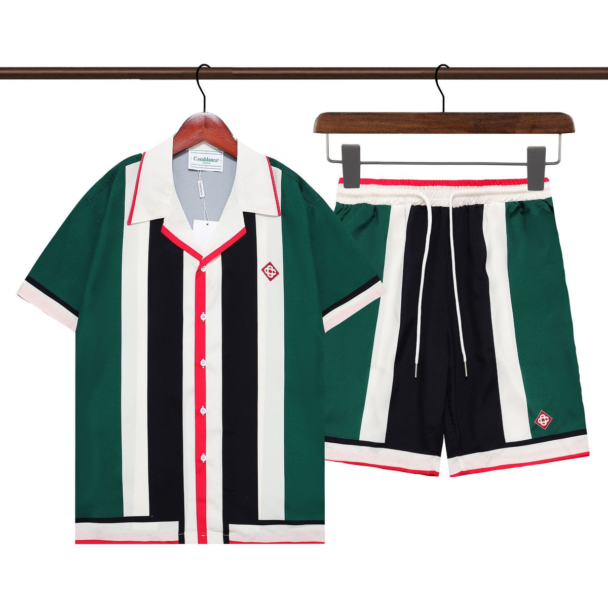 Amiri and Casa Blanca Collared shirt and shorts set