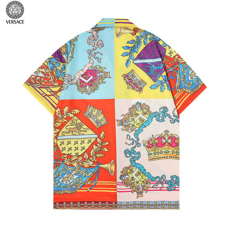 Prada and Versace Collared shirt and shorts set