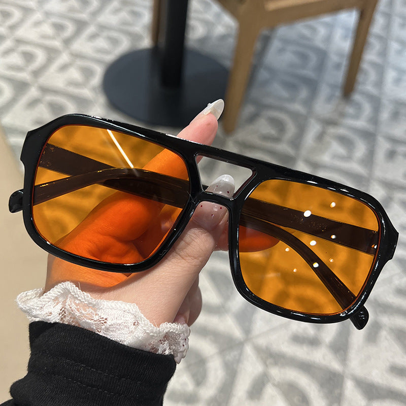 Oversized double bridge sunglasses