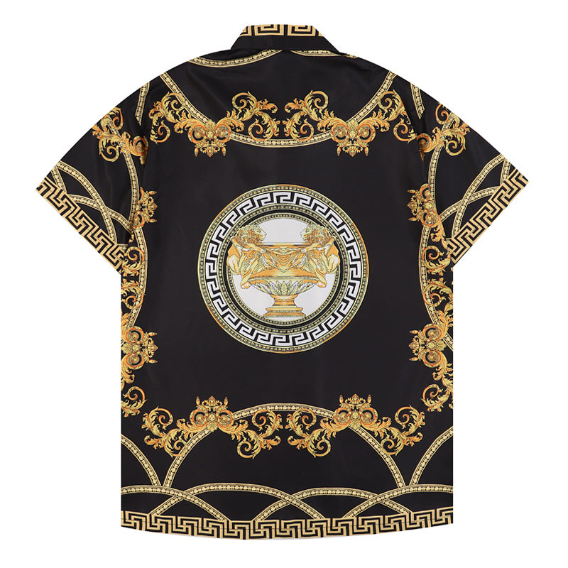 Prada and Versace Collared shirt and shorts set