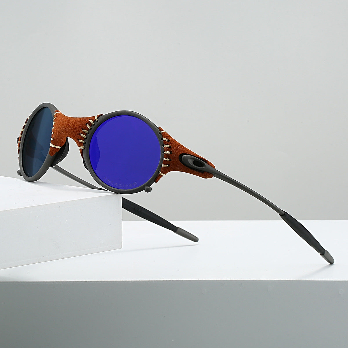 Stitched suede streampunk shades