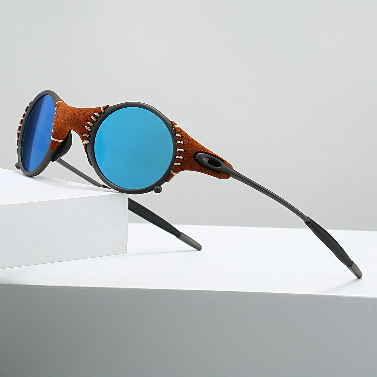 Stitched suede streampunk shades