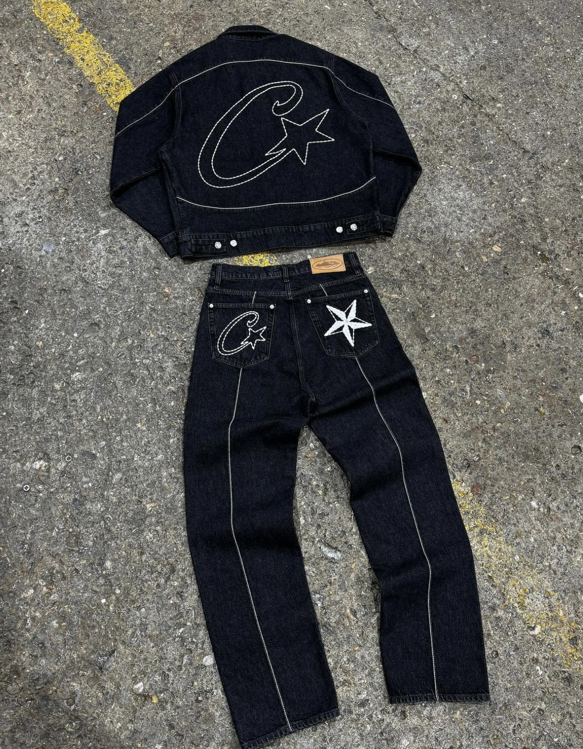 Broken Planet and Corteiz Suit jacket and jeans