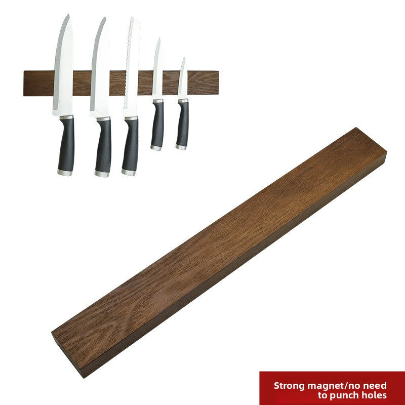 Minimalist wooden magnetic knife bar