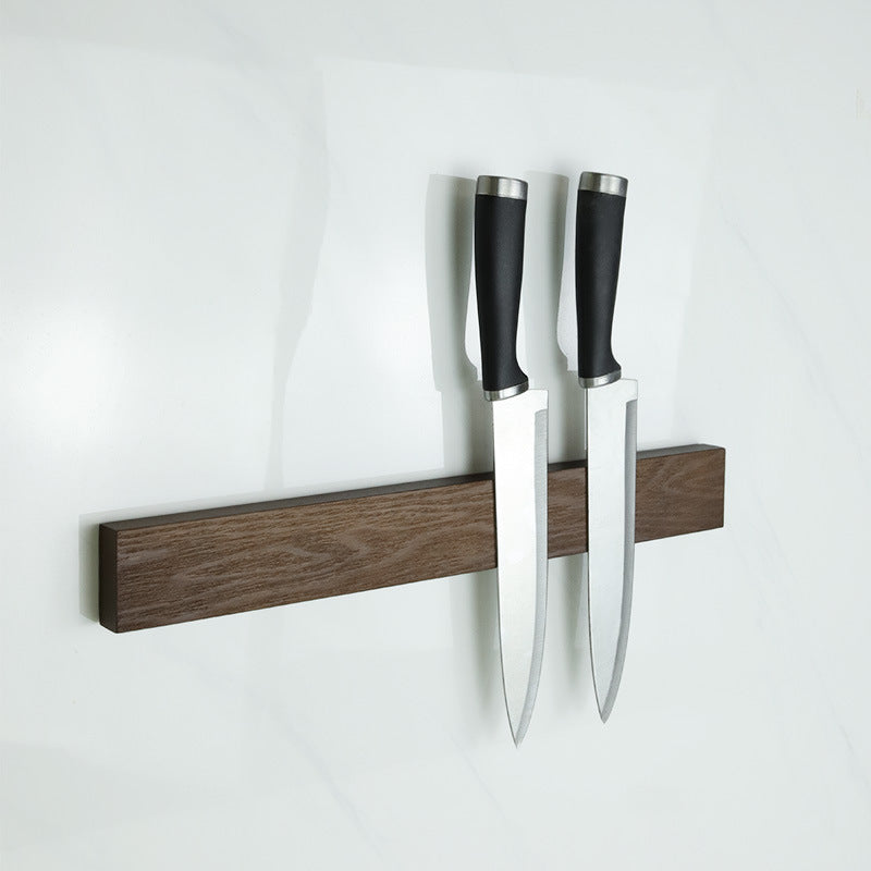 Minimalist wooden magnetic knife bar