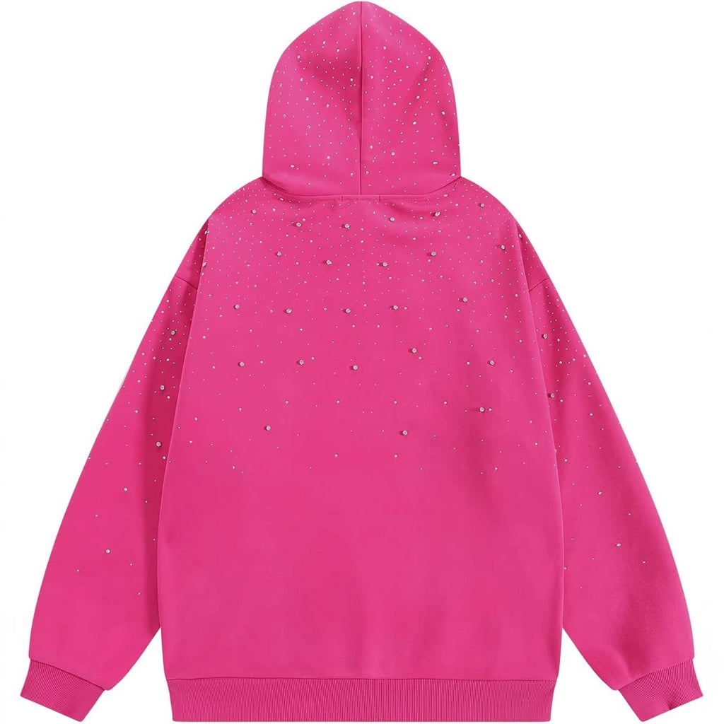 Rhinestone graphic hoodie
