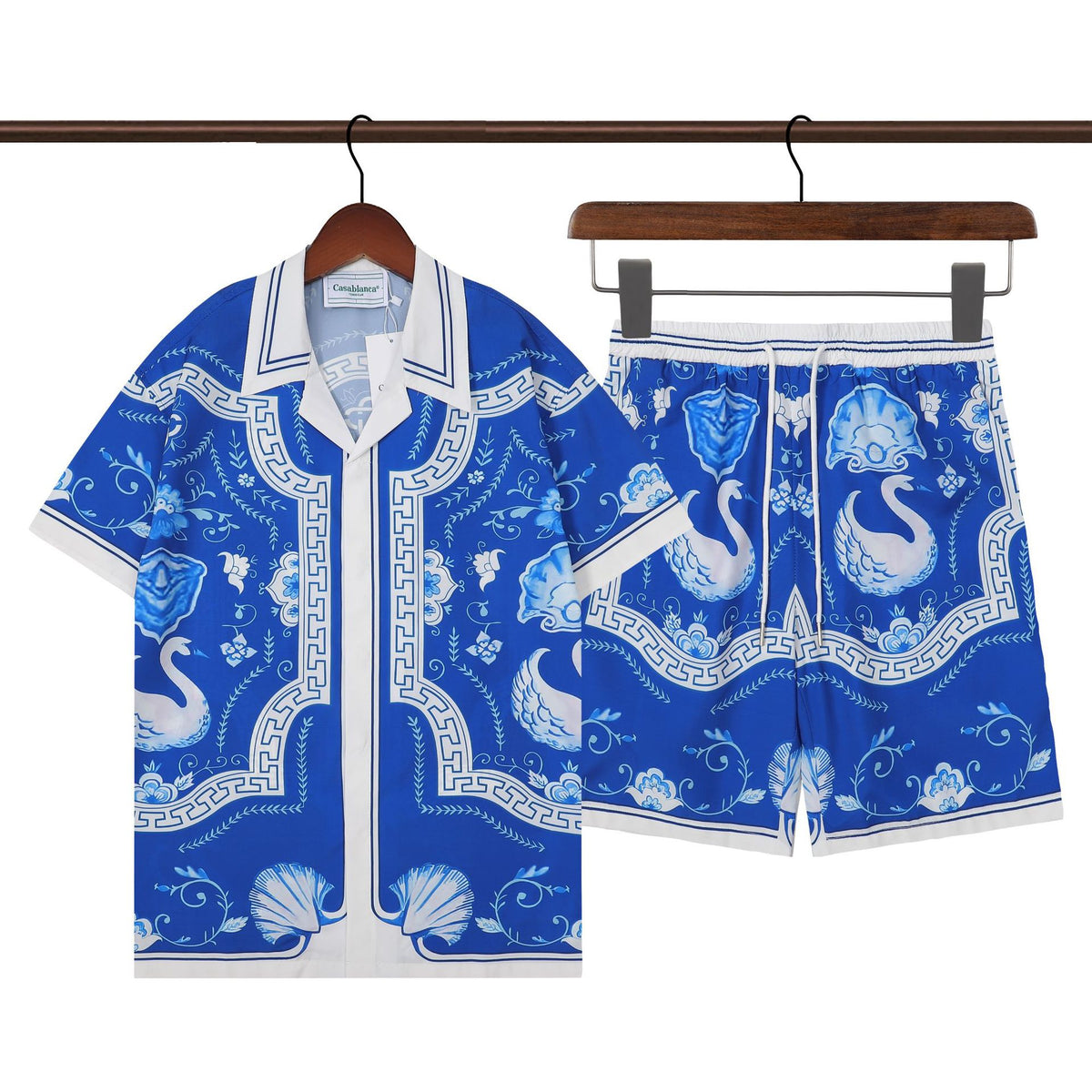 Amiri and Casa Blanca Collared shirt and shorts set