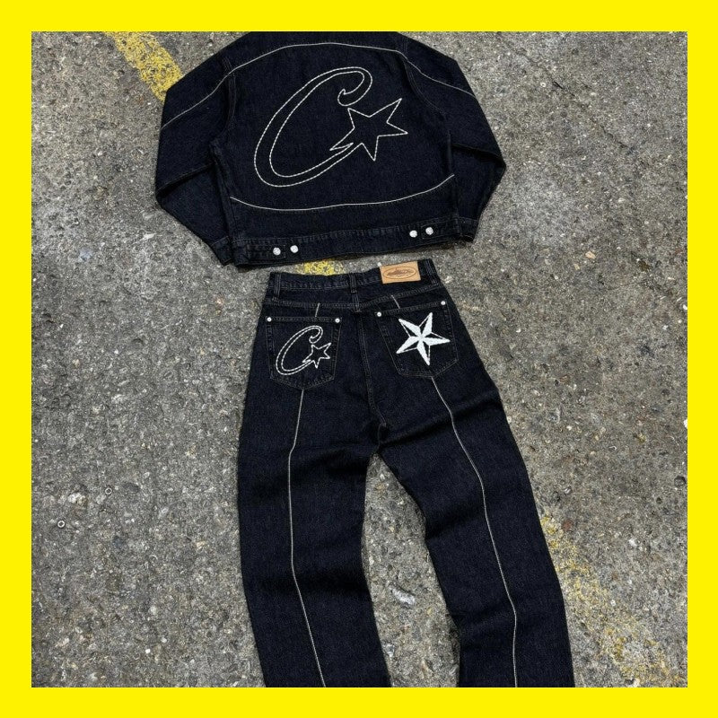 Broken Planet and Corteiz Suit jacket and jeans