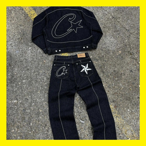 Broken Planet and Corteiz Suit jacket and jeans