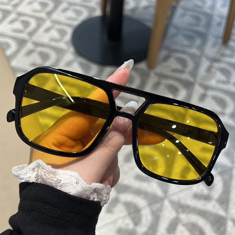 Oversized double bridge sunglasses