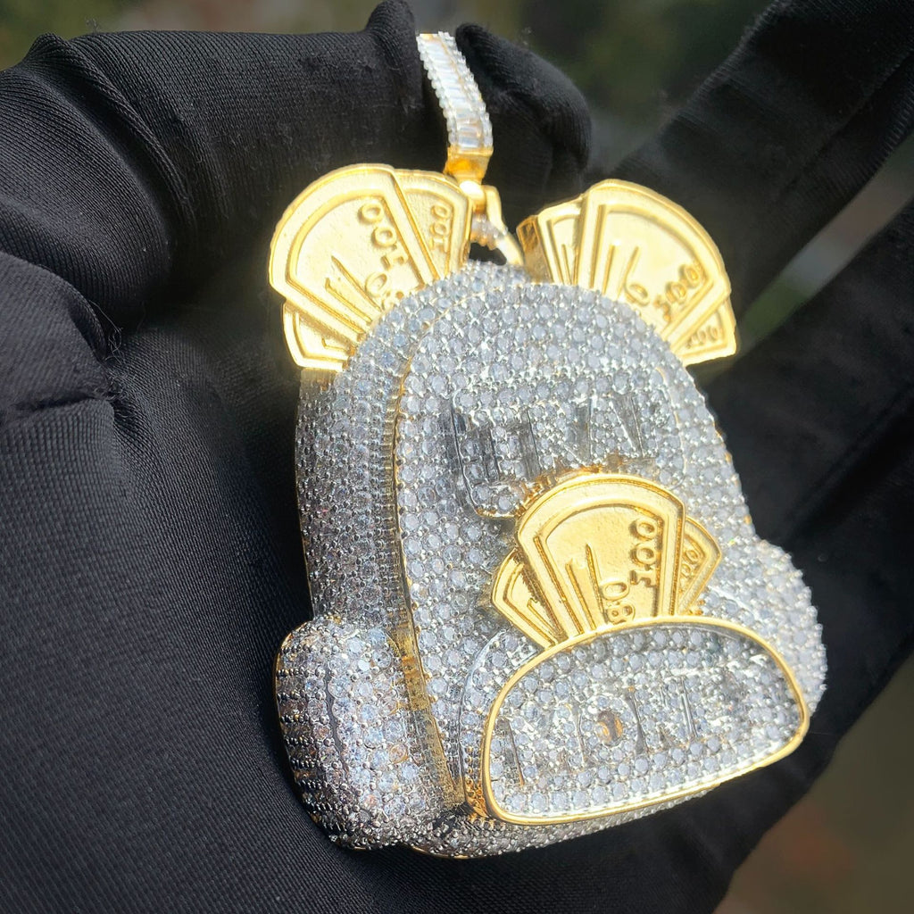 Ice out money bag pendant