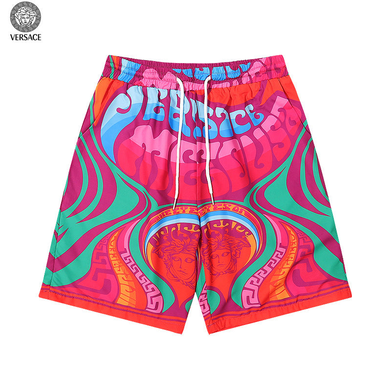 Prada and Versace Collared shirt and shorts set