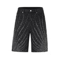 Denim shorts and jeans with sparkling rhinestones