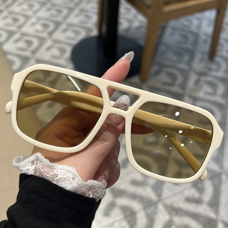 Oversized double bridge sunglasses