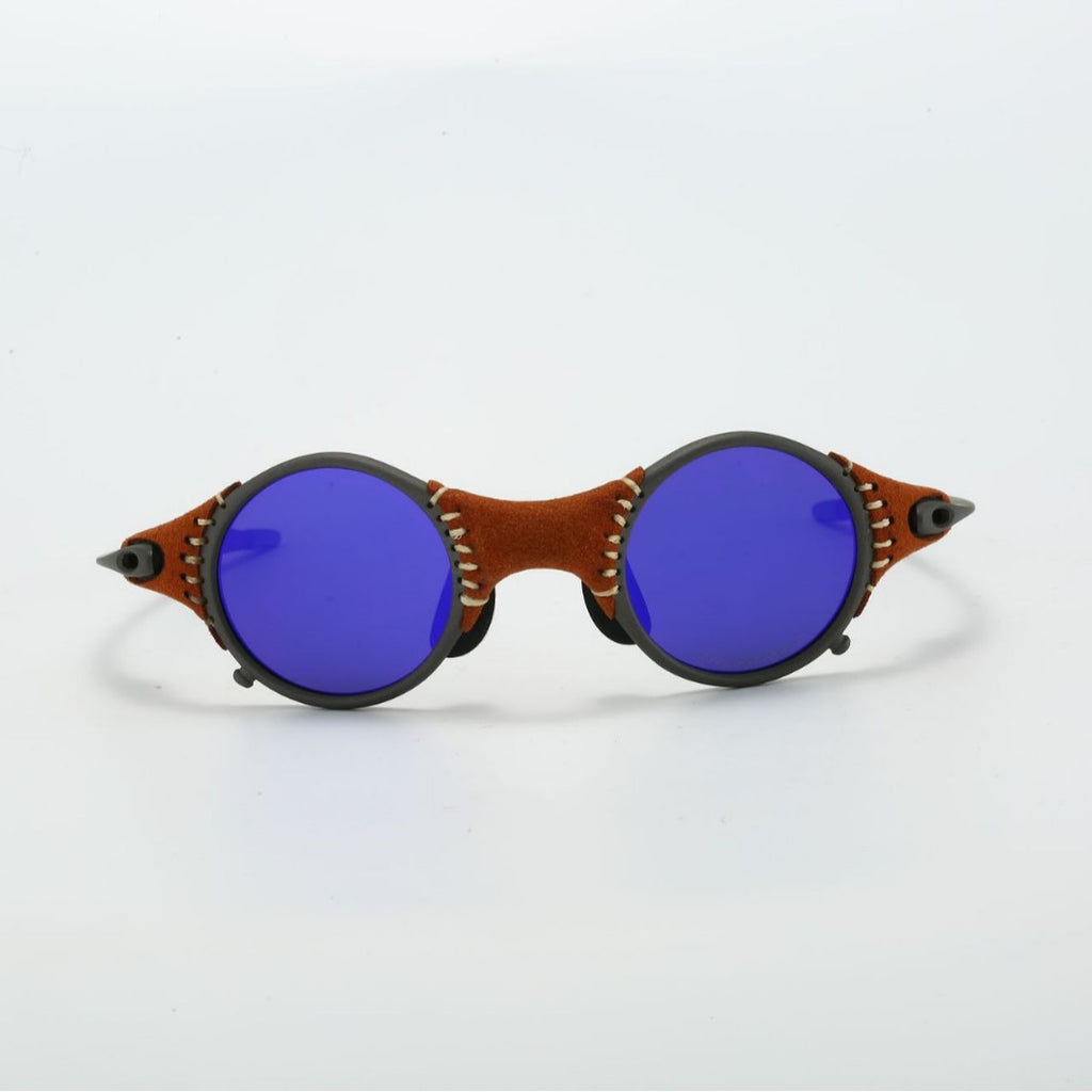 Stitched suede streampunk shades