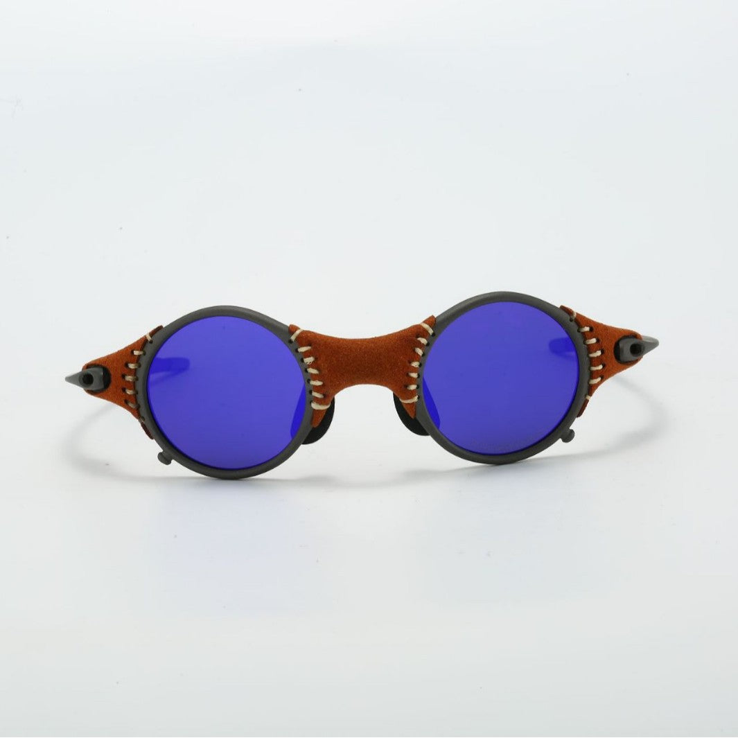 Stitched suede streampunk shades
