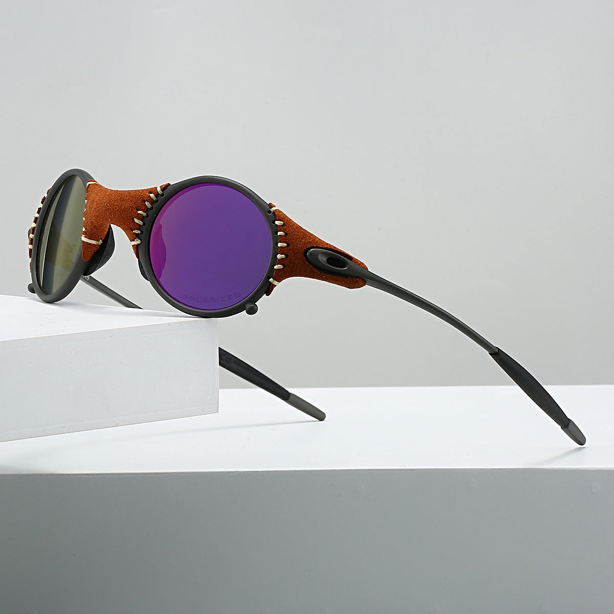 Stitched suede streampunk shades