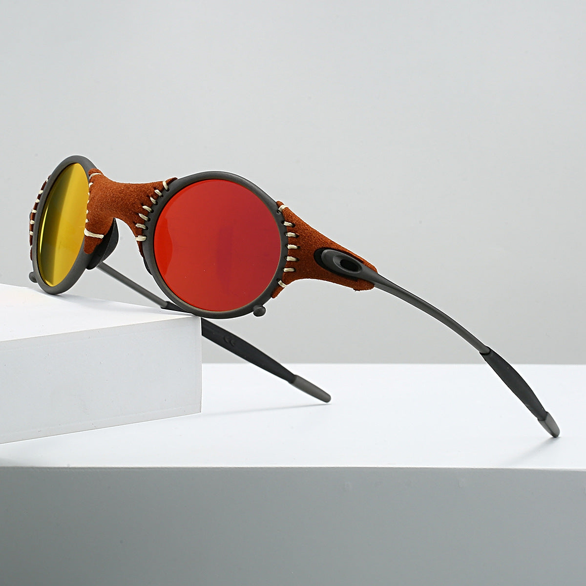 Stitched suede streampunk shades