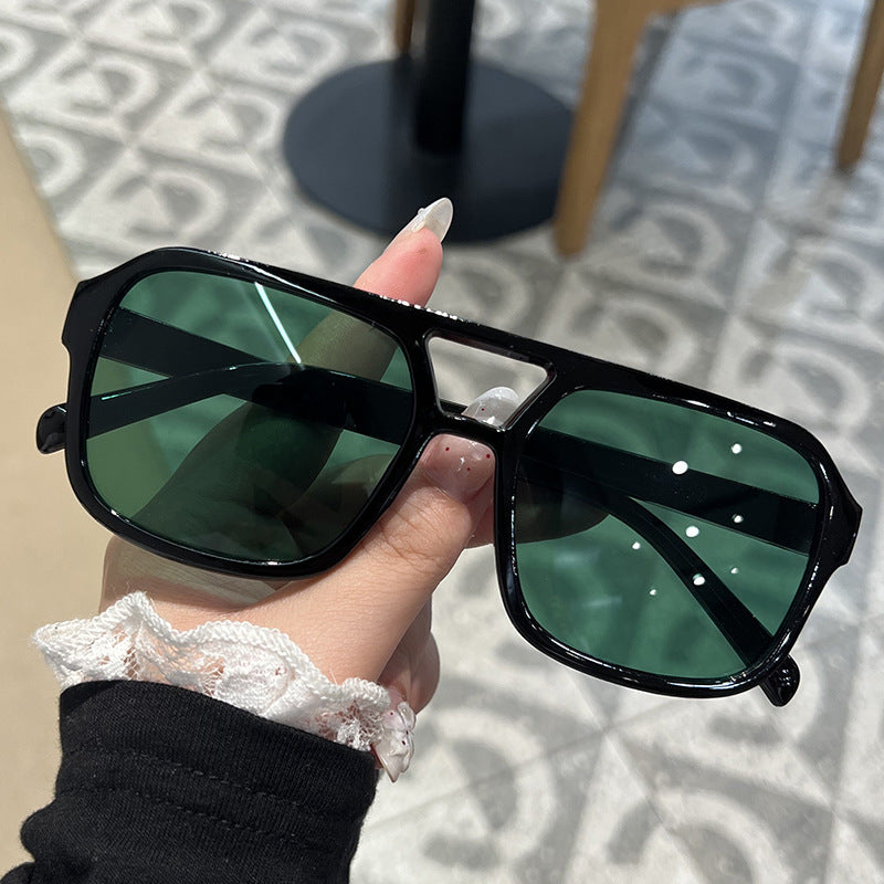 Oversized double bridge sunglasses