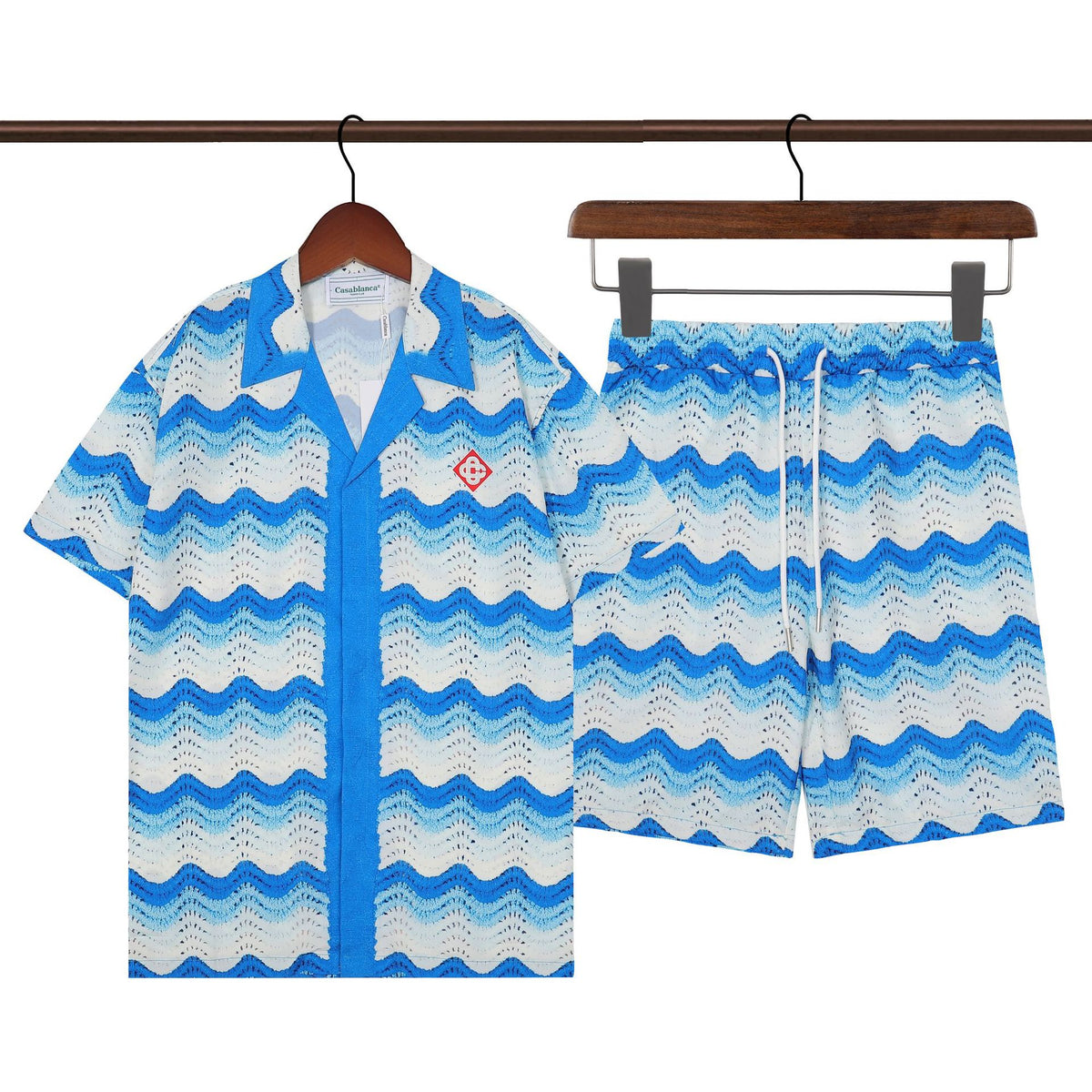 Amiri and Casa Blanca Collared shirt and shorts set
