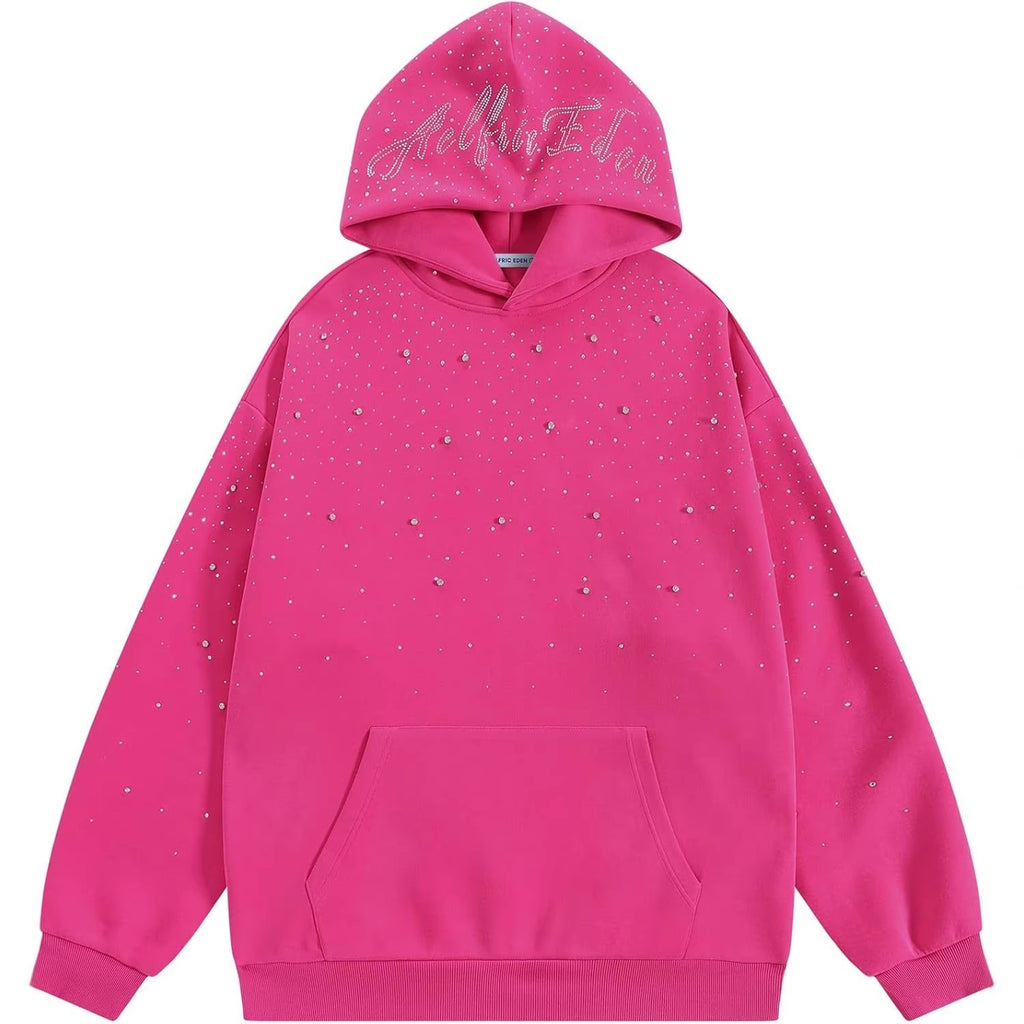 Rhinestone graphic hoodie