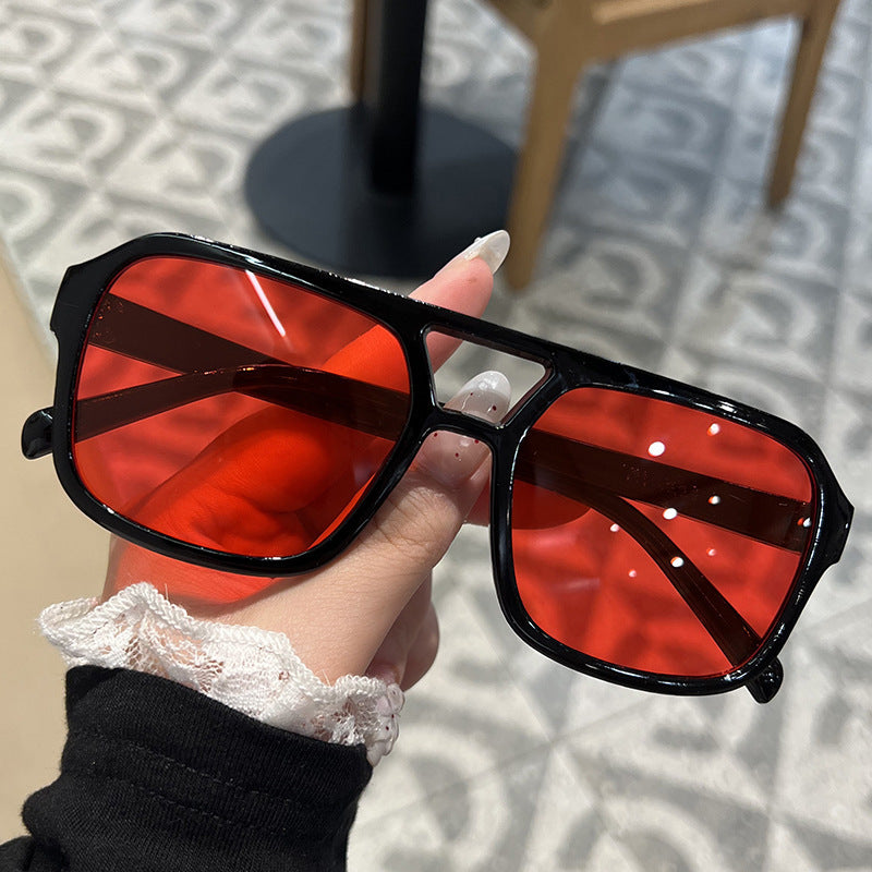 Oversized double bridge sunglasses