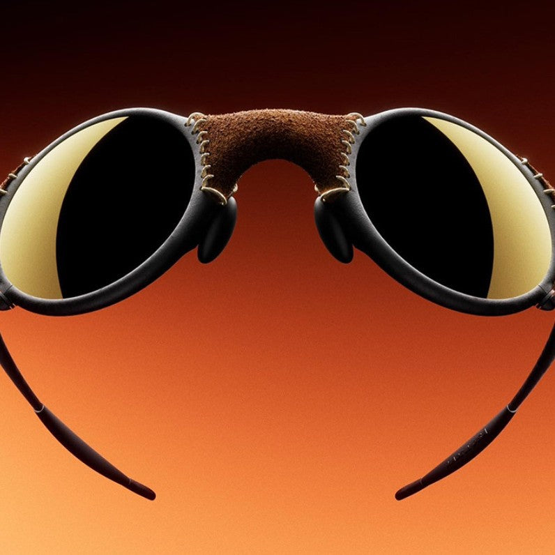 Stitched suede streampunk shades