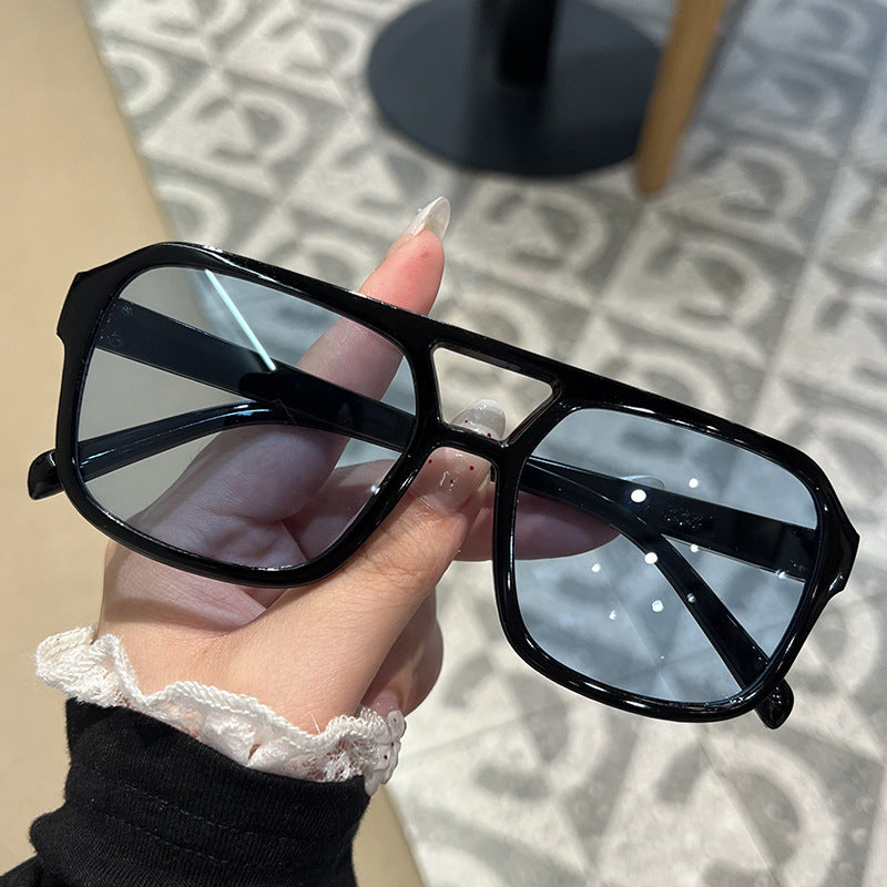 Oversized double bridge sunglasses
