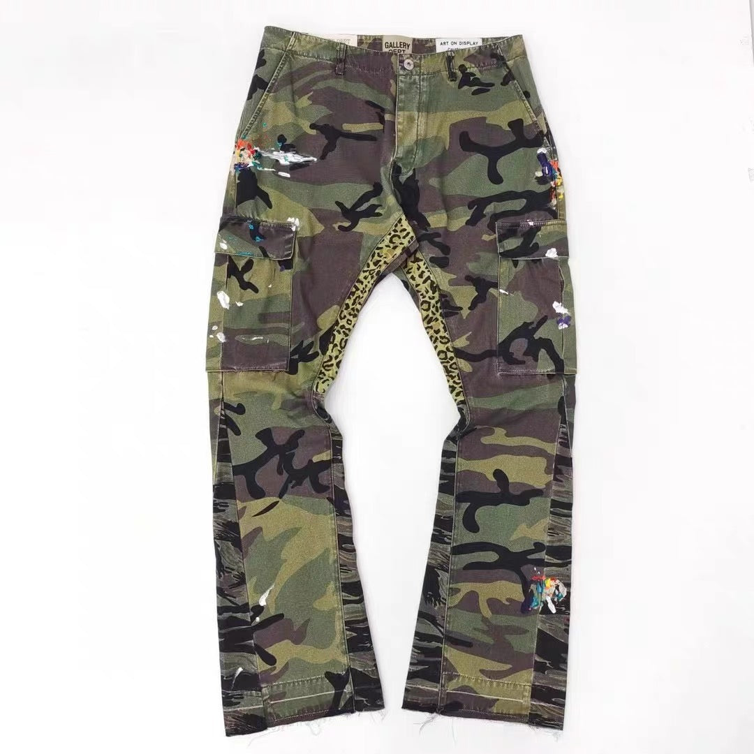 Gallery Dept Camouflage Print Flared Cargo Pants